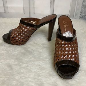 Cole Haan Brown Peep Toe Heels